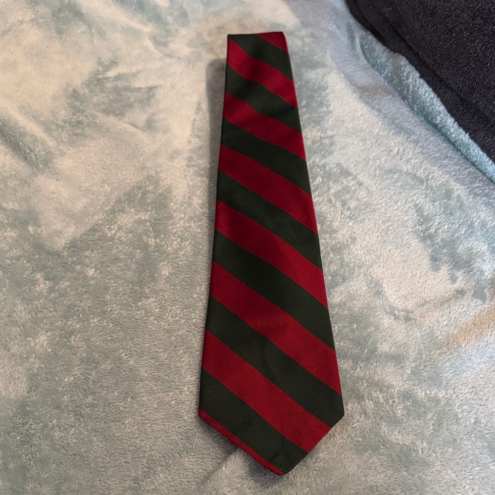 Robert Talbott Burgundy and Dark Green Striped Tie